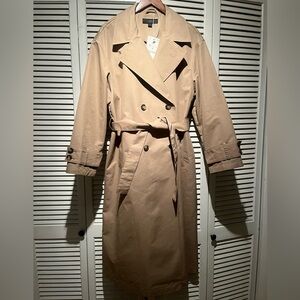 Zara Women's Double-Breasted Trench Coat - Tan size medium BNWT